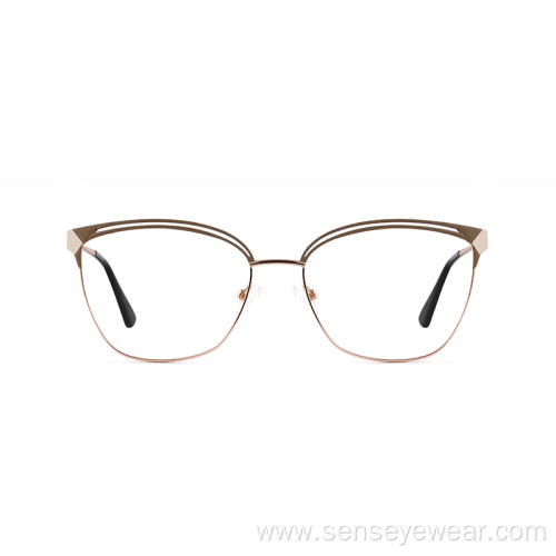 Women Cat Eye Metal Eyeglasses Optical Frames